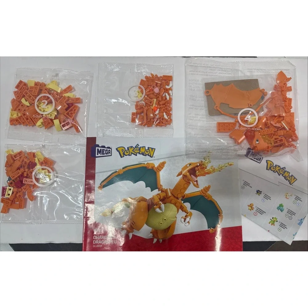 MEGA Pokemon Charizard (GWY77) 222 pcs Building Toy Kit‎ No Box All Bags Sealed